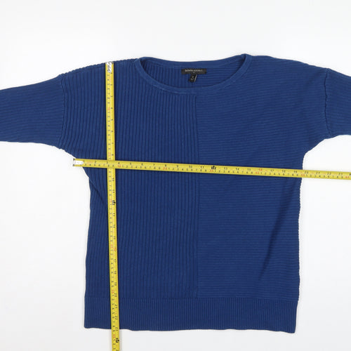 Banana Republic Women Blue M Rib Knit Crew Neck Pullover Jumper