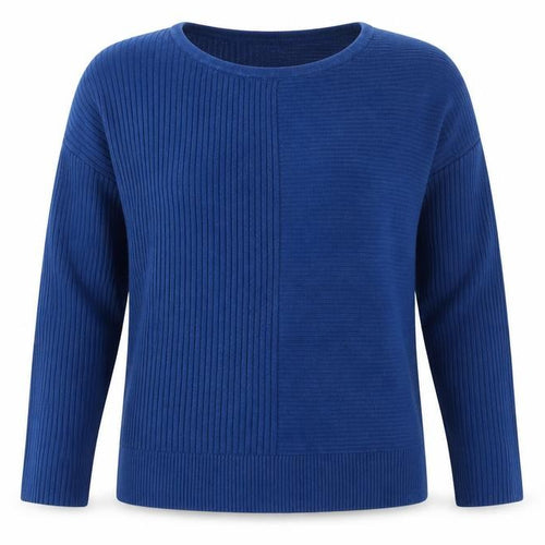 Banana Republic Women Blue M Rib Knit Crew Neck Pullover Jumper