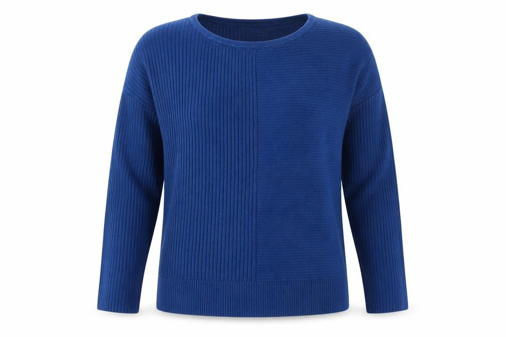 Banana Republic Women Blue M Rib Knit Crew Neck Pullover Jumper