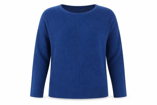 Banana Republic Women Blue M Rib Knit Crew Neck Pullover Jumper
