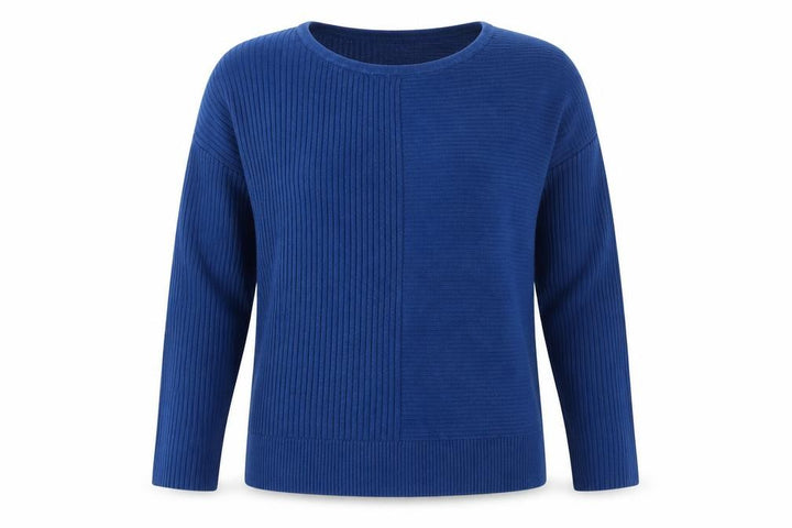 Banana Republic Women Blue M Rib Knit Crew Neck Pullover Jumper