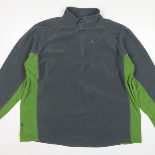 Mountainlife Men’s Grey Green 2XL 1/4 Zip Fleece Pullover Outdoor