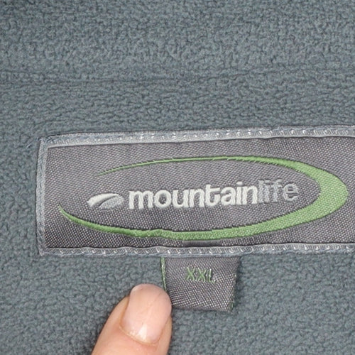Mountainlife Men’s Grey Green 2XL 1/4 Zip Fleece Pullover Outdoor