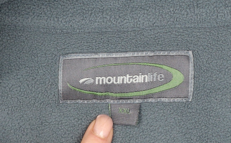 Mountainlife Men’s Grey Green 2XL 1/4 Zip Fleece Pullover Outdoor