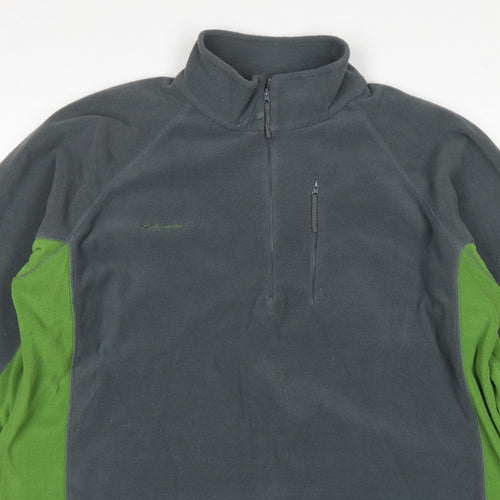 Mountainlife Men’s Grey Green 2XL 1/4 Zip Fleece Pullover Outdoor