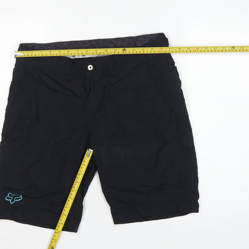 Fox Men's Black L Biker MTB Shorts Adjustable Waist Zip Pockets