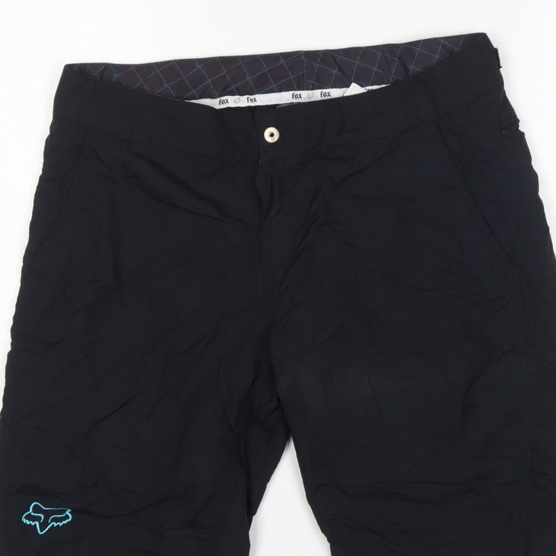 Fox Men's Black L Biker MTB Shorts Adjustable Waist Zip Pockets