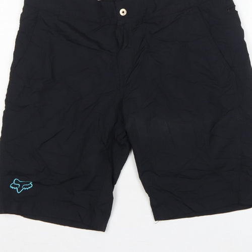 Fox Men's Black L Biker MTB Shorts Adjustable Waist Zip Pockets