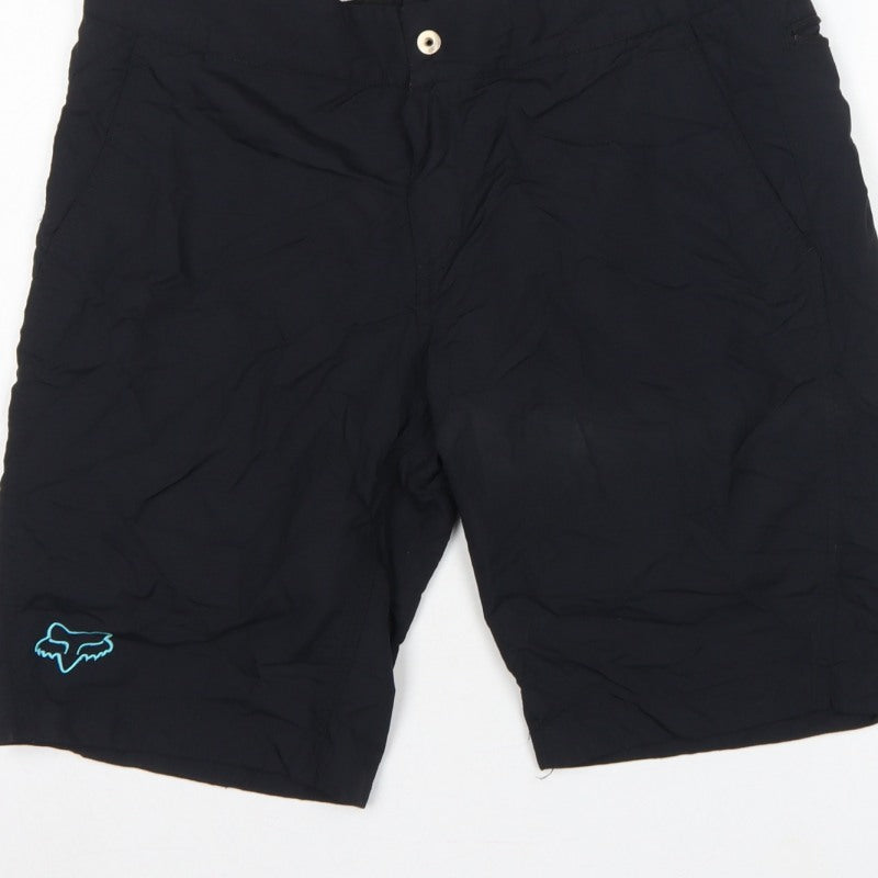Fox Men's Black L Biker MTB Shorts Adjustable Waist Zip Pockets