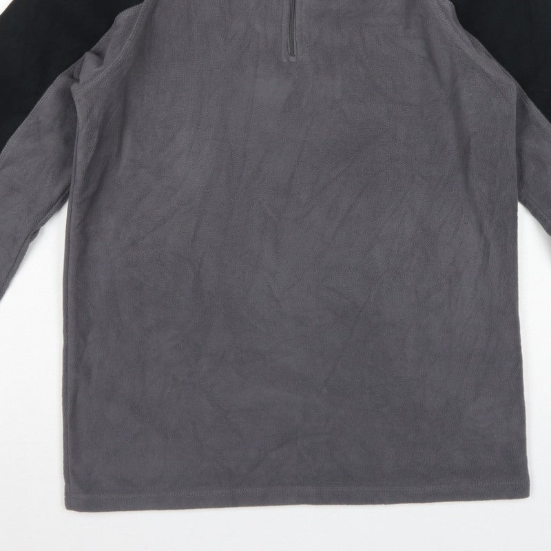Mountain Warehouse Men’s Grey Black S 1/4 Zip Fleece Sweatshirt