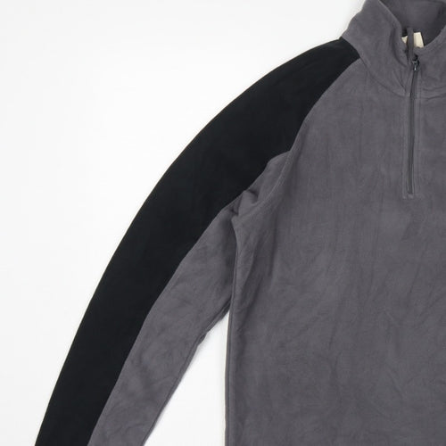 Mountain Warehouse Men’s Grey Black S 1/4 Zip Fleece Sweatshirt