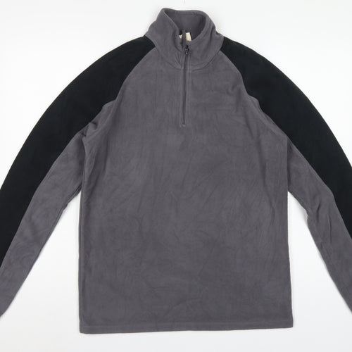 Mountain Warehouse Men’s Grey Black S 1/4 Zip Fleece Sweatshirt