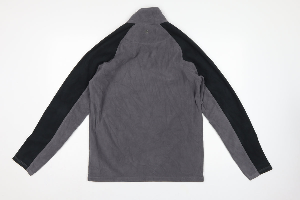 Mountain Warehouse Men’s Grey Black S 1/4 Zip Fleece Sweatshirt