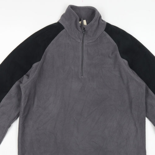Mountain Warehouse Men’s Grey Black S 1/4 Zip Fleece Sweatshirt