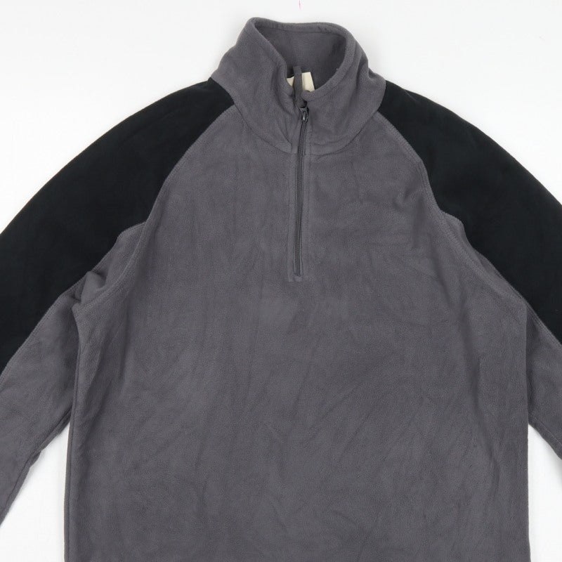 Mountain Warehouse Men’s Grey Black S 1/4 Zip Fleece Sweatshirt