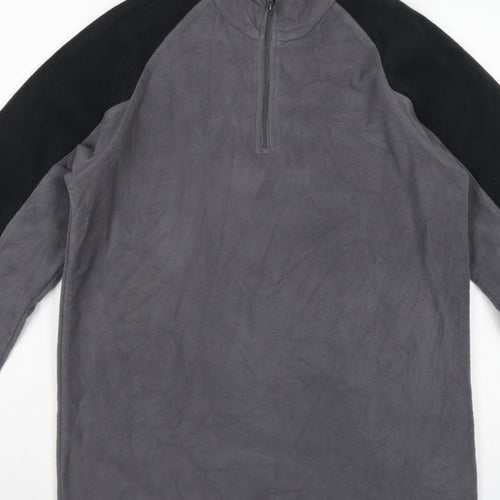 Mountain Warehouse Men’s Grey Black S 1/4 Zip Fleece Sweatshirt