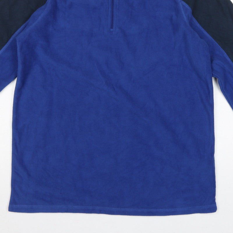 Mountain Warehouse Men’s Blue Black M 1/4 Zip Fleece Sweatshirt