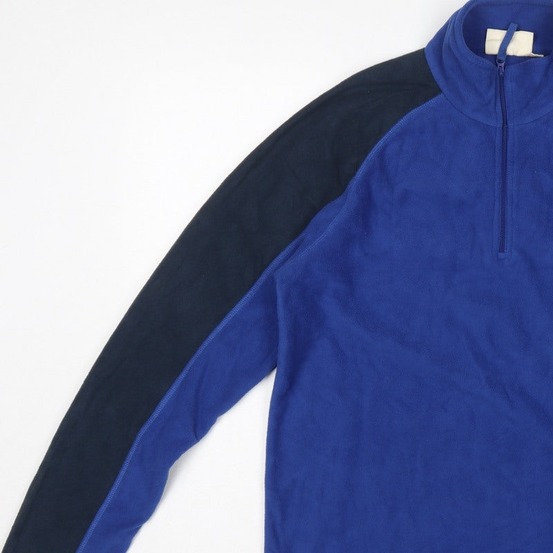 Mountain Warehouse Men’s Blue Black M 1/4 Zip Fleece Sweatshirt