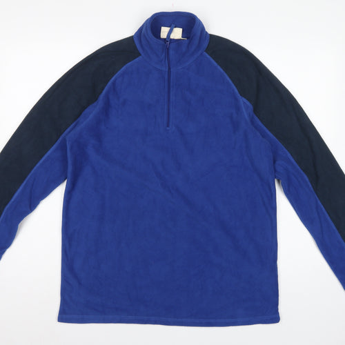 Mountain Warehouse Men’s Blue Black M 1/4 Zip Fleece Sweatshirt