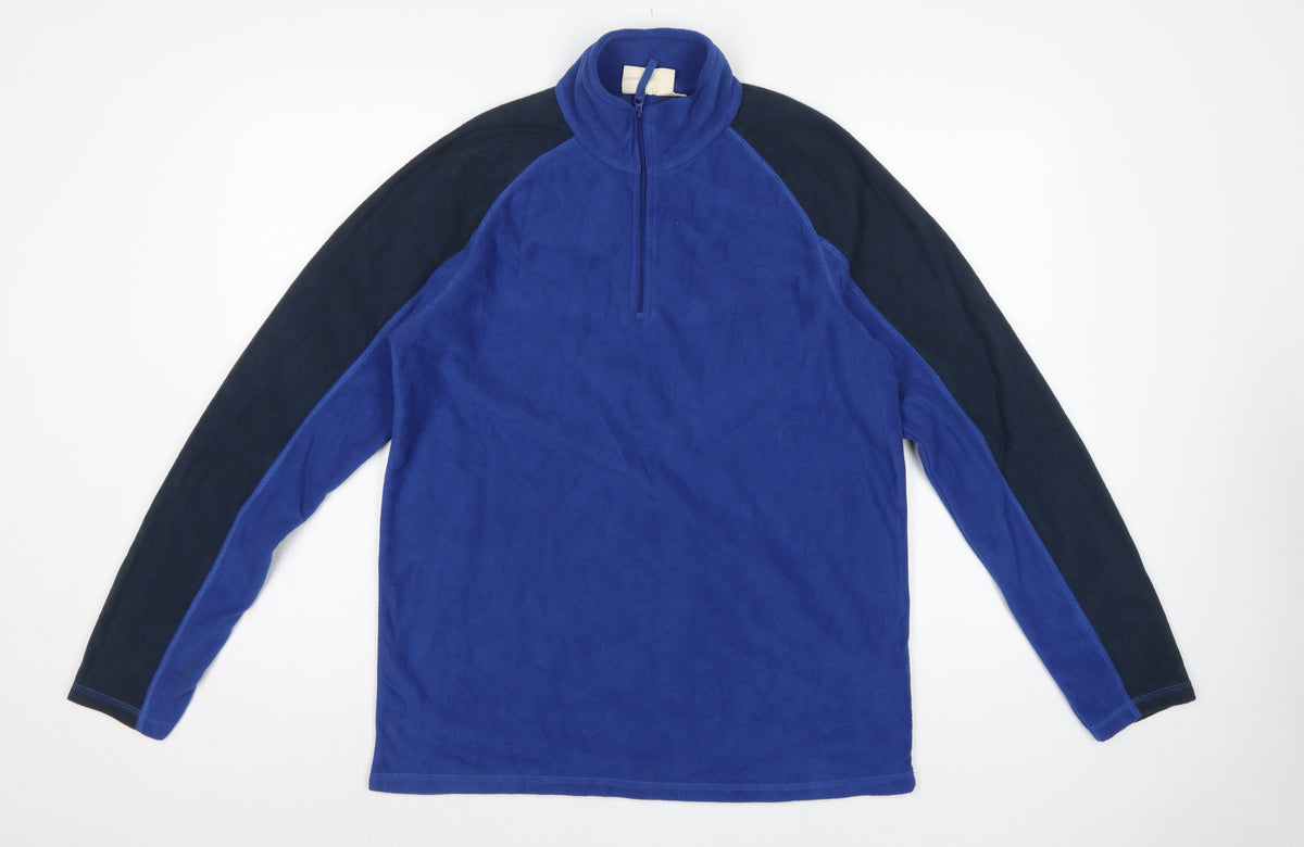Mountain Warehouse Men’s Blue Black M 1/4 Zip Fleece Sweatshirt