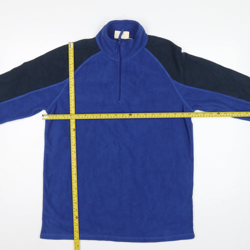 Mountain Warehouse Men’s Blue Black M 1/4 Zip Fleece Sweatshirt