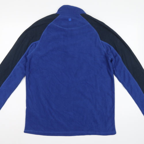 Mountain Warehouse Men’s Blue Black M 1/4 Zip Fleece Sweatshirt