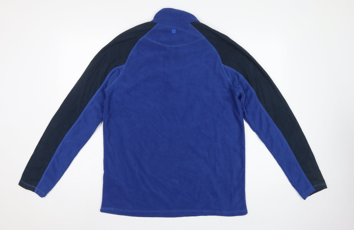 Mountain Warehouse Men’s Blue Black M 1/4 Zip Fleece Sweatshirt