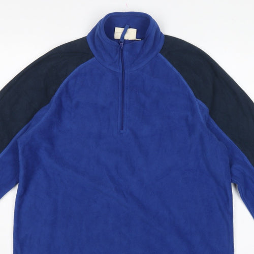 Mountain Warehouse Men’s Blue Black M 1/4 Zip Fleece Sweatshirt