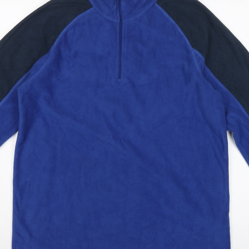 Mountain Warehouse Men’s Blue Black M 1/4 Zip Fleece Sweatshirt