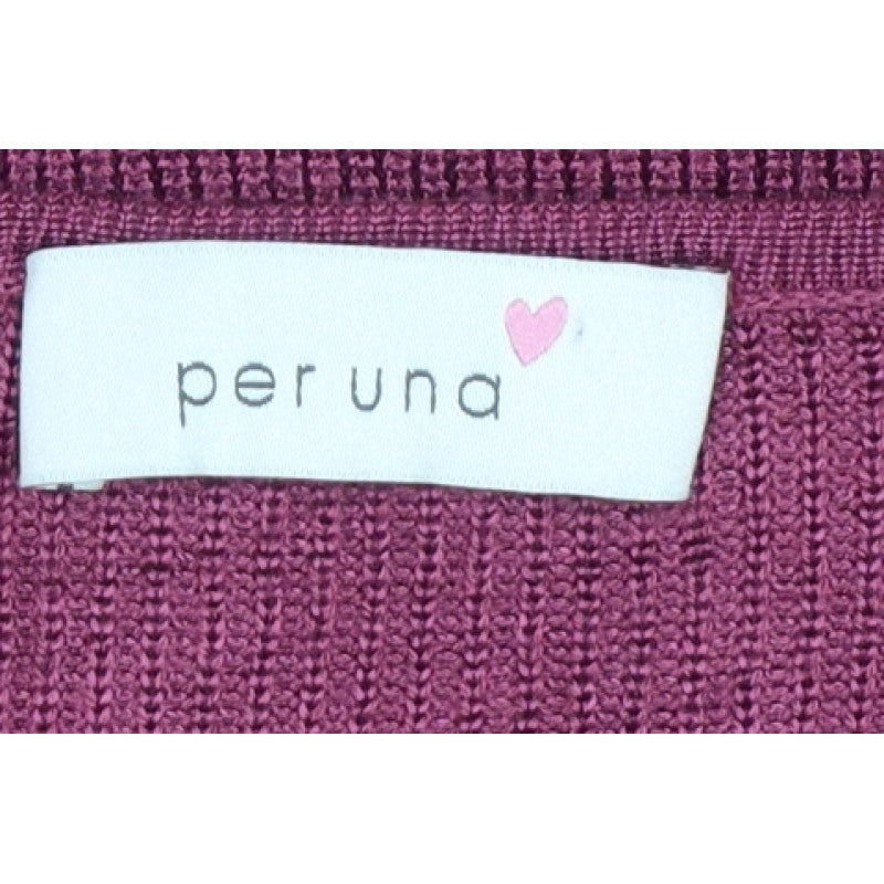 Per Una Women Purple Linen Cotton Knit Jumper UK 16 3/4 Sleeve