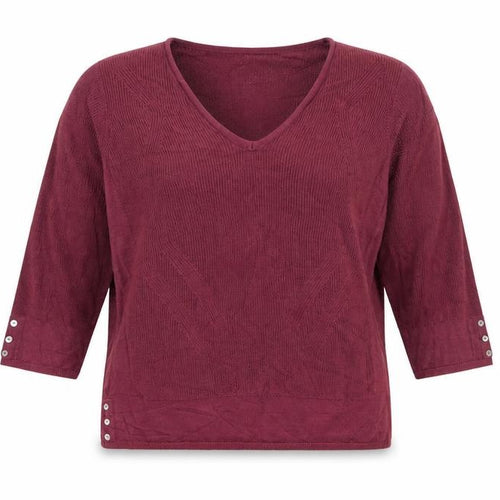 Per Una Women Purple Linen Cotton Knit Jumper UK 16 3/4 Sleeve