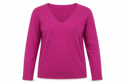 Per Una Women’s Pink Cashmere V-Neck Pullover Jumper UK 16