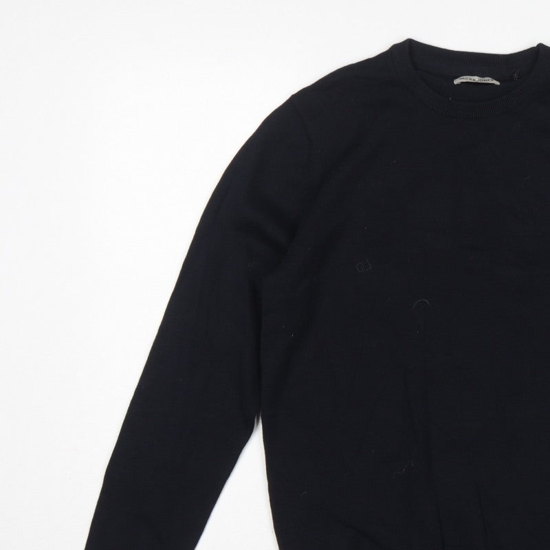 Additional view of Jack & Jones Men’s Black, size S, Crew Neck Cotton Knit jumper