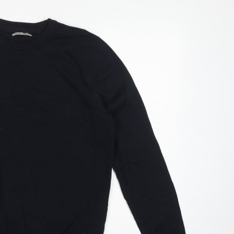 Additional view of Jack & Jones Men’s Black, size S, Crew Neck Cotton Knit jumper