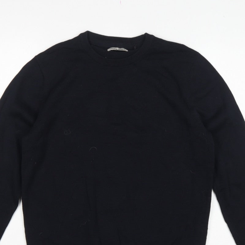 Additional view of Jack & Jones Men’s Black, size S, Crew Neck Cotton Knit jumper