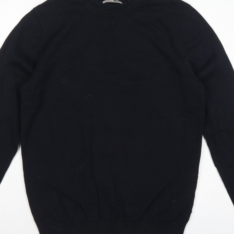 Additional view of Jack & Jones Men’s Black, size S, Crew Neck Cotton Knit jumper