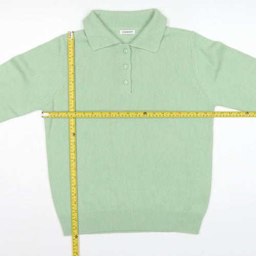 Damart Women’s Light Mint UK 16 Henley Collared Acrylic Knit Jumper