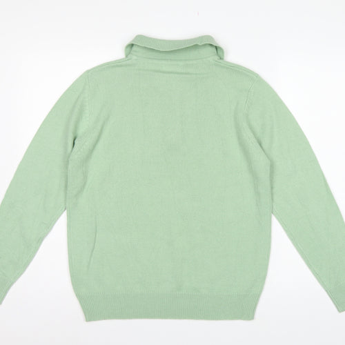 Damart Women’s Light Mint UK 16 Henley Collared Acrylic Knit Jumper