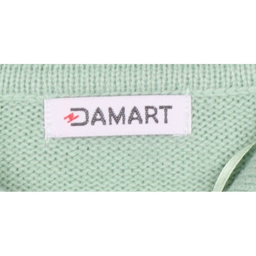 Damart Women’s Light Mint UK 16 Henley Collared Acrylic Knit Jumper