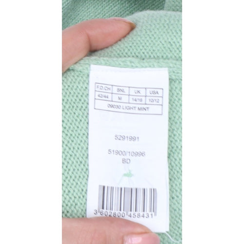 Damart Women’s Light Mint UK 16 Henley Collared Acrylic Knit Jumper
