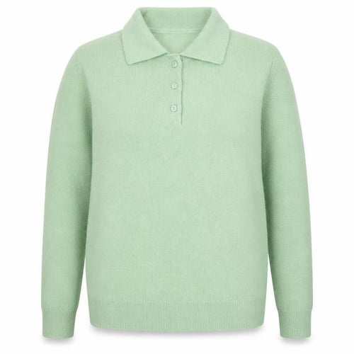 Damart Women’s Light Mint UK 16 Henley Collared Acrylic Knit Jumper