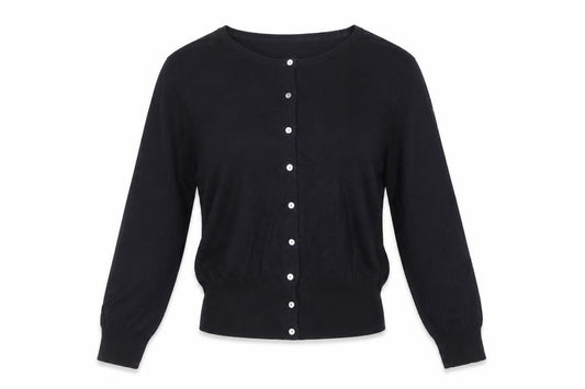 Hobbs London Women’s Black UK 8 Button Front Knit Cardigan Long Sleeve