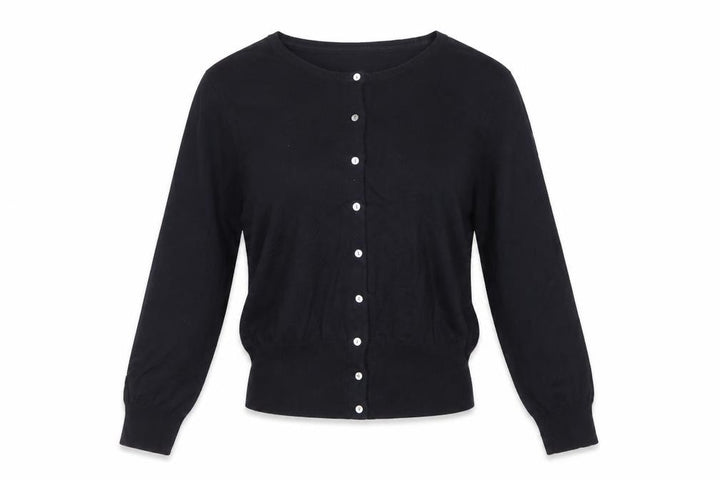 Hobbs London Women’s Black UK 8 Button Front Knit Cardigan Long Sleeve