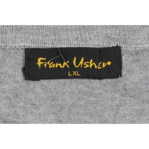 Frank Usher Women Grey XL Attitude Rhinestone Knit Pullover Jumper