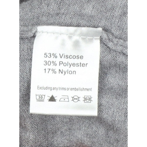 Frank Usher Women Grey XL Attitude Rhinestone Knit Pullover Jumper