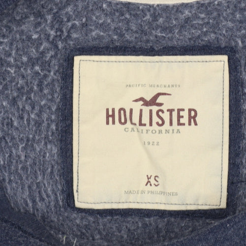 Hollister Women’s Blue XS Graphic Logo Pullover Sweatshirt Pocket