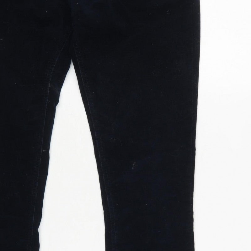 H&M L.O.G.G. Women Blue Corduroy Skinny Trousers Size 10