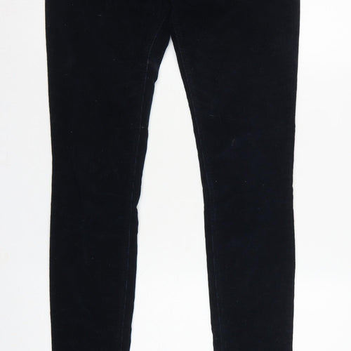 H&M L.O.G.G. Women Blue Corduroy Skinny Trousers Size 10
