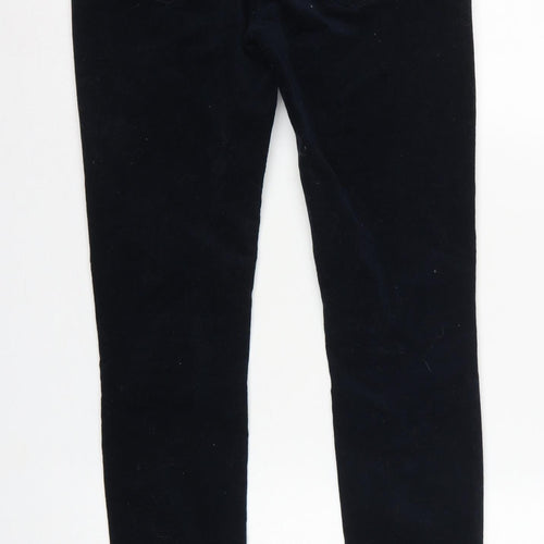 H&M L.O.G.G. Women Blue Corduroy Skinny Trousers Size 10