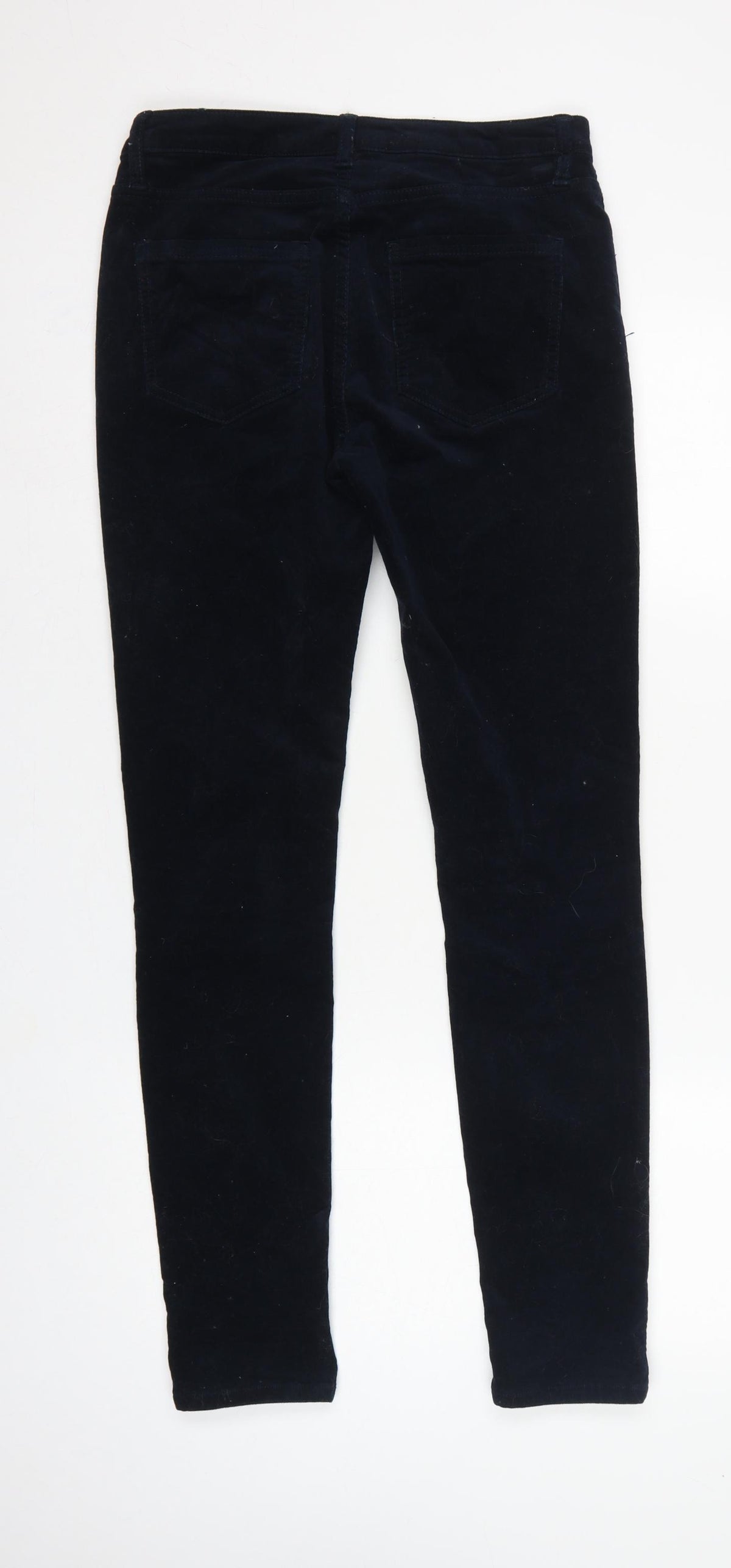 H&M L.O.G.G. Women Blue Corduroy Skinny Trousers Size 10